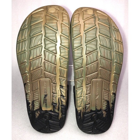 Rugged Shark Men's Green Camo w Black Strap Comfort EVA Clog Sandals Size 10 NEW - Picture 14 of 16